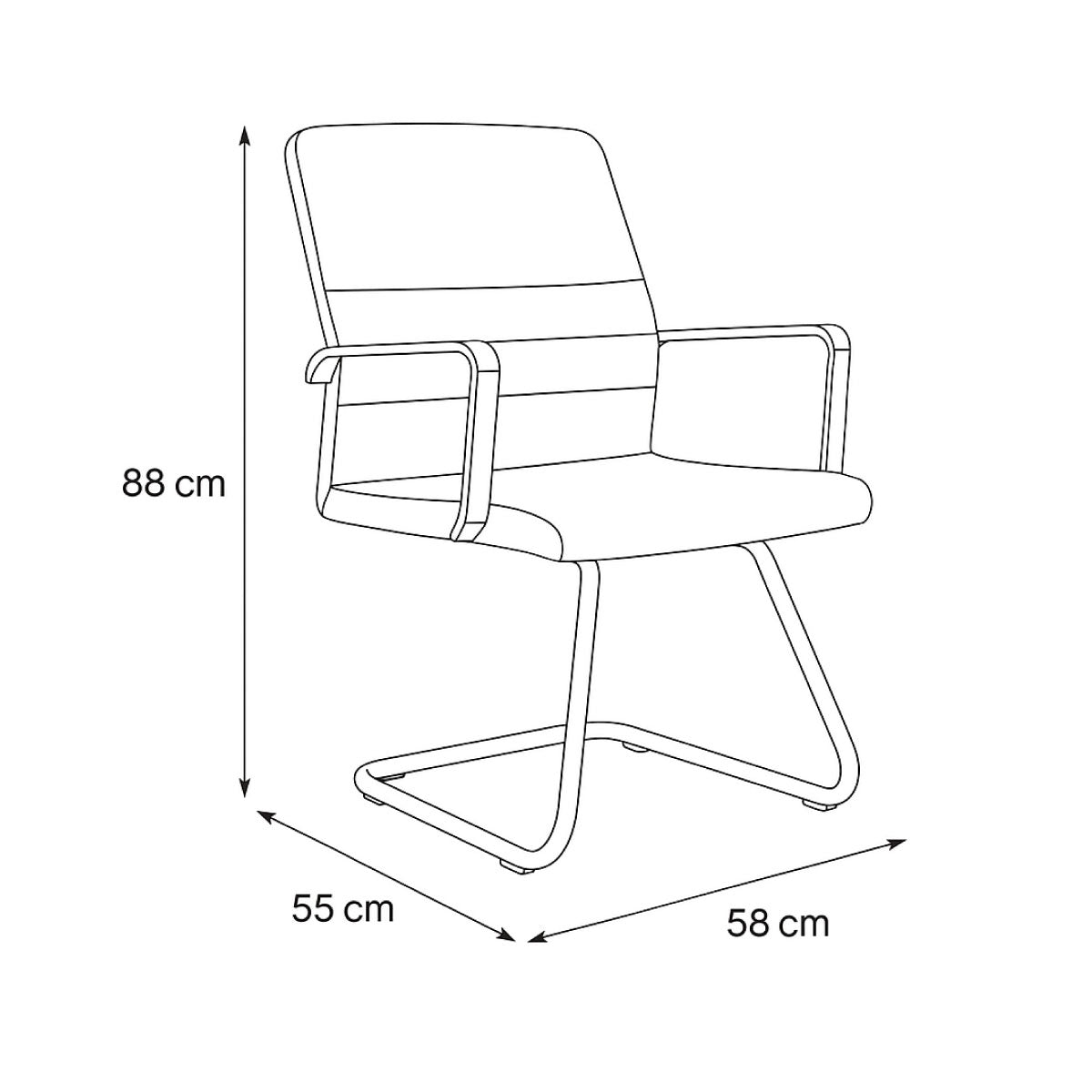 Visitor chair 88*58*55 CM - Black - Baran C