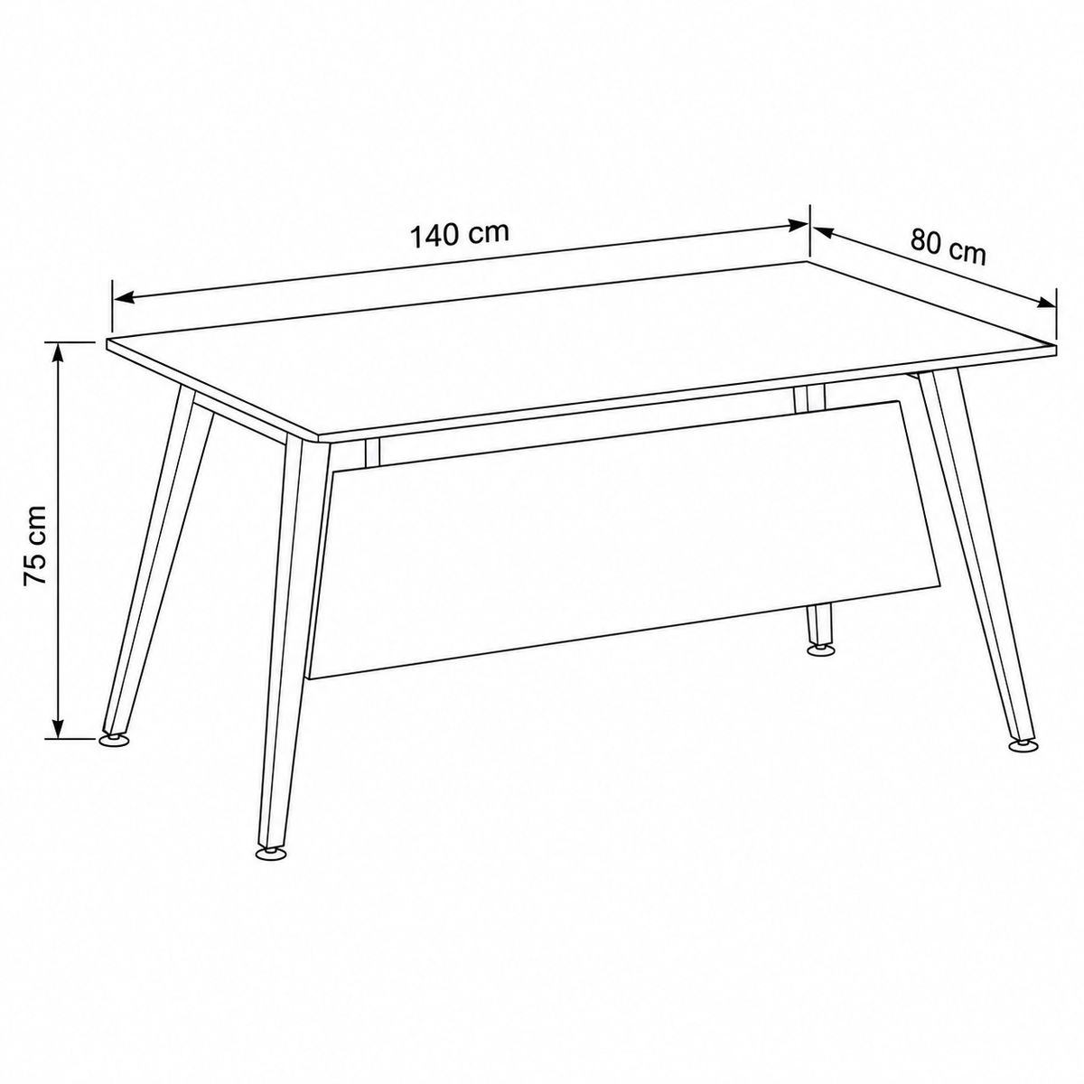 Desk 140×80×75 cm + Metal Frame – Brown – AZ50131