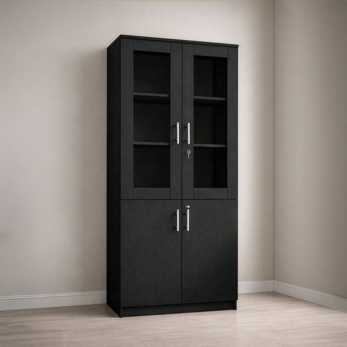 مكتبة 2 ضلفة 200×80×40 سم – أسود – AZ50054