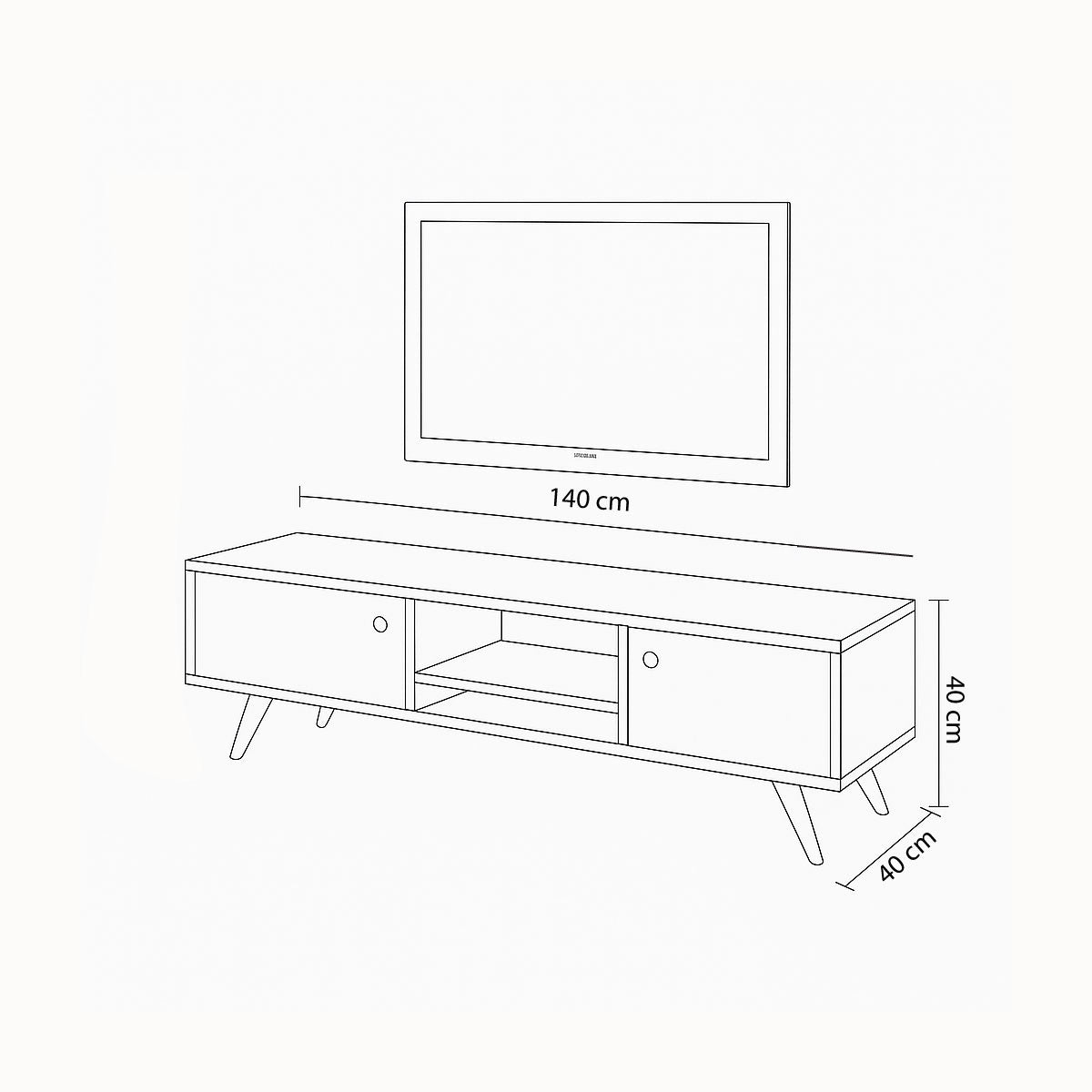 TV Table, 140 × 40 × 40 cm - MOD - AZ30070