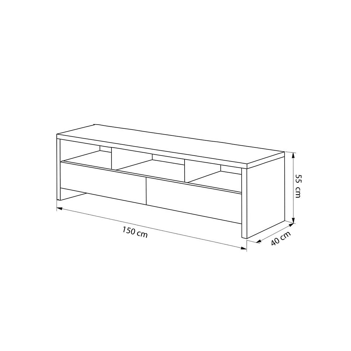 TV Table, 150 × 40 × 55 cm - MOD - AZ30072