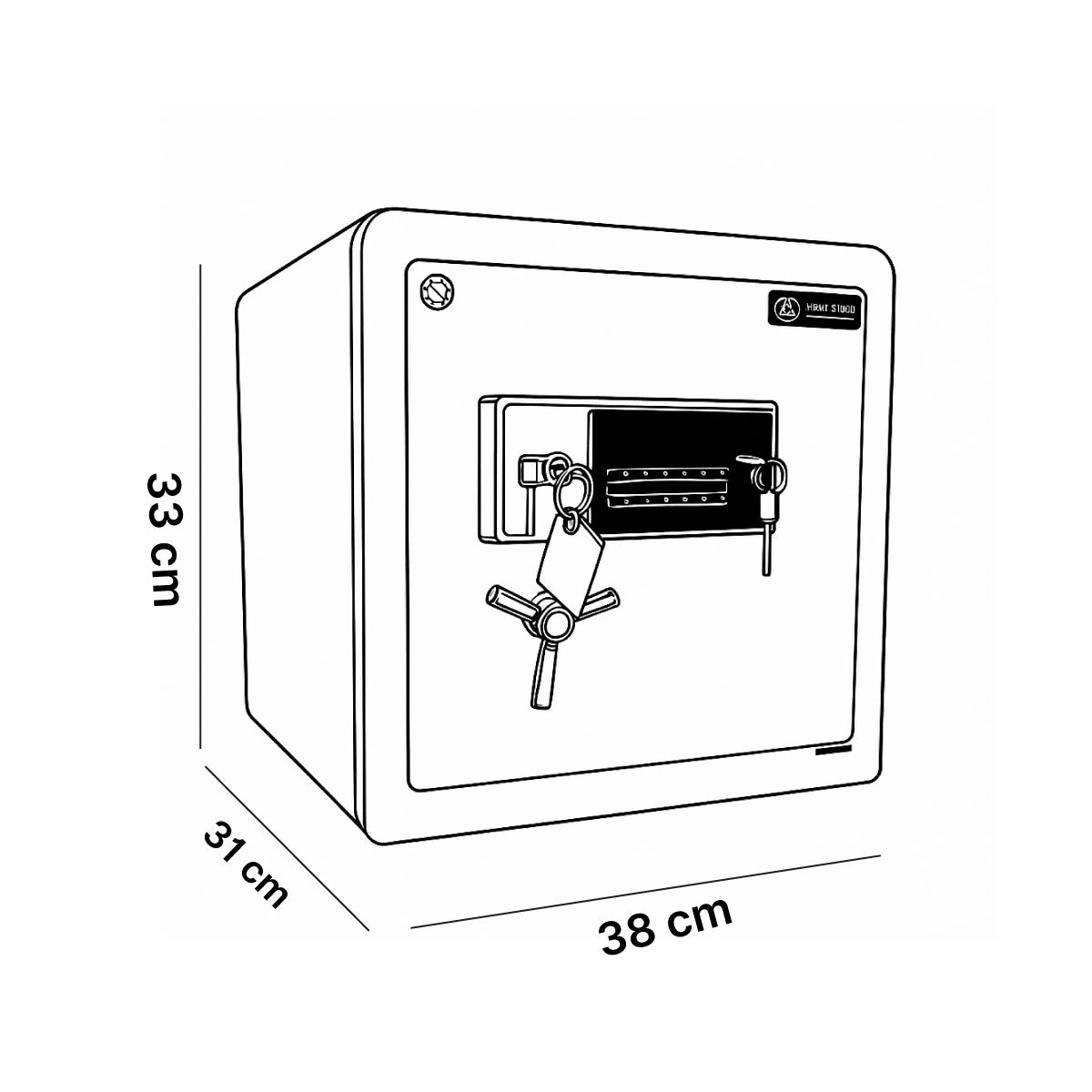 Metal Safety Box White 33 x 38 x 31 CM