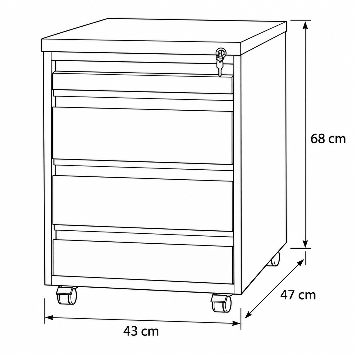 Unit Drawer – 3 Drawers – 43 × 47 × 68 cm – AZ10117