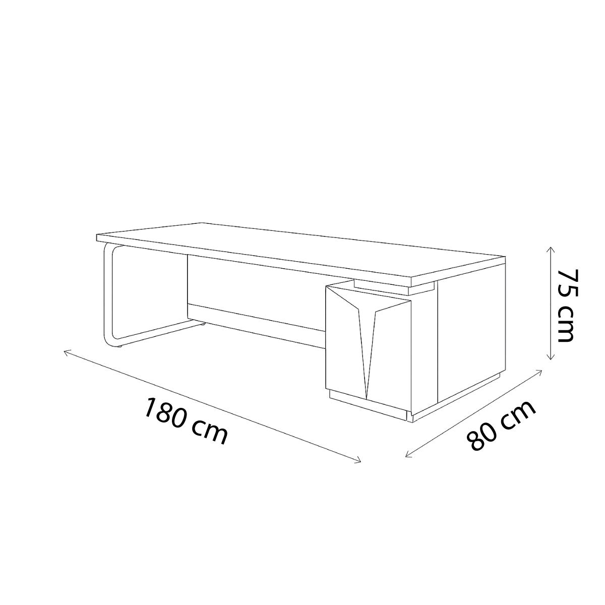 Desk 180 x 80x 75 - wooden - AZ1287
