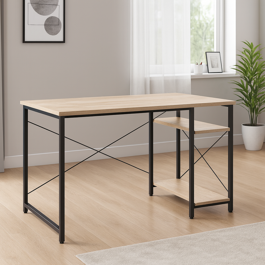 Desk 120 x 60 x 75 - Wooden and black - AZ1002