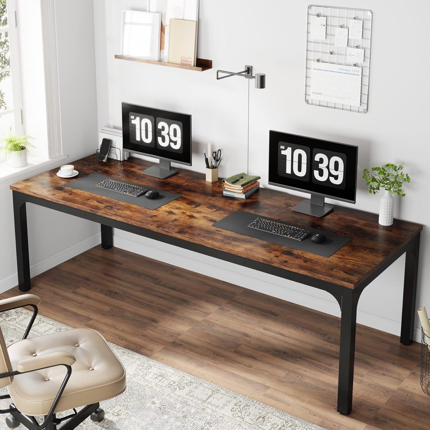 Desk 75 x 180 x 80 cm - Brown - AZ11122