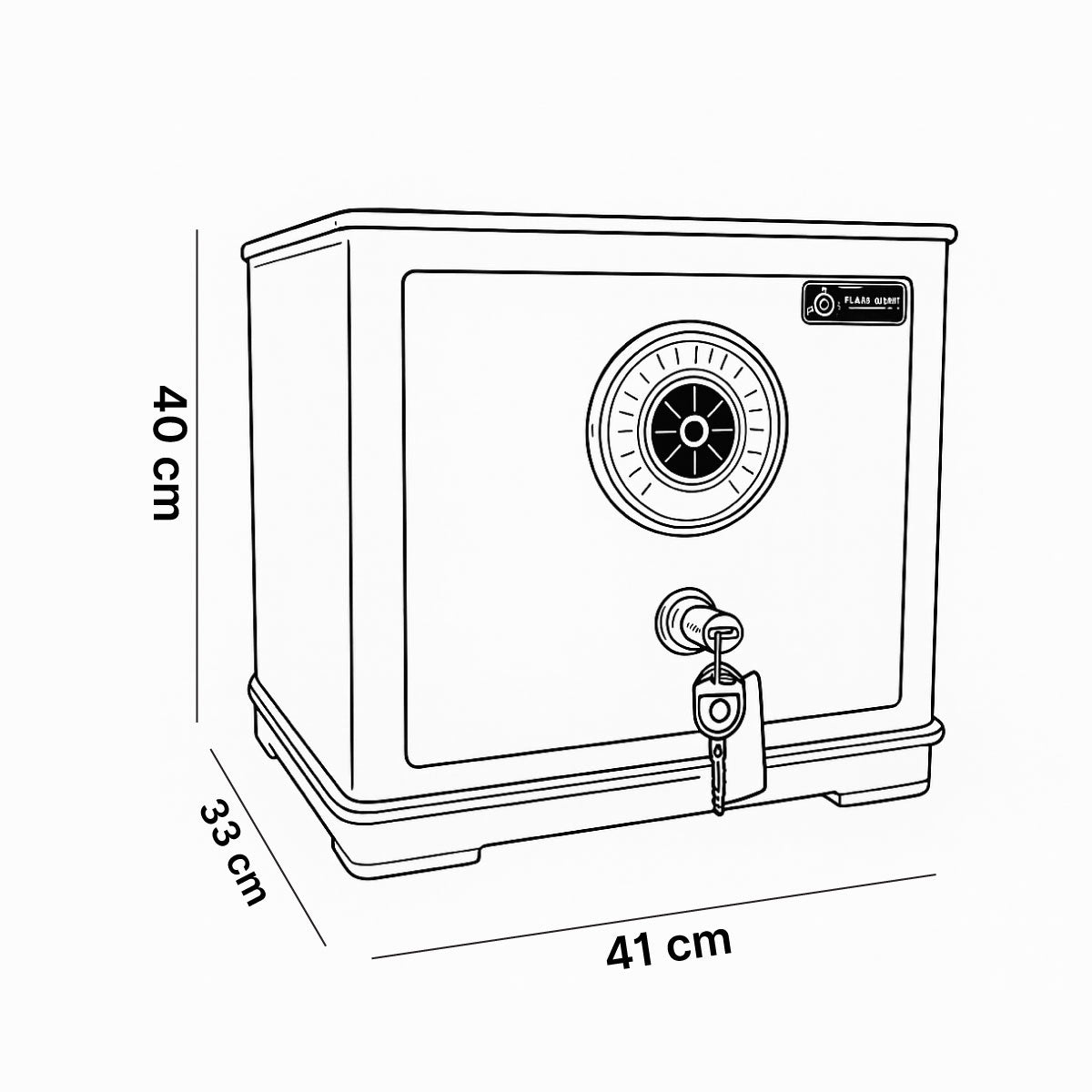 Metal Safety Box White Copper 40 x 41 x 33 CM