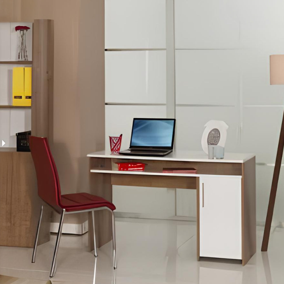 مكتب بمقاس 120 × 60 × 75 سم - أبيض وخشبي - AZ1174