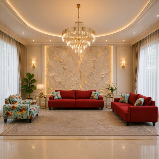 طقم انتريه مودرن 3 قطع (خشب أبلكاش، خشب زان، وخشب موسكي) – اللون: نبيتي ومشجّر – أفوندالي
