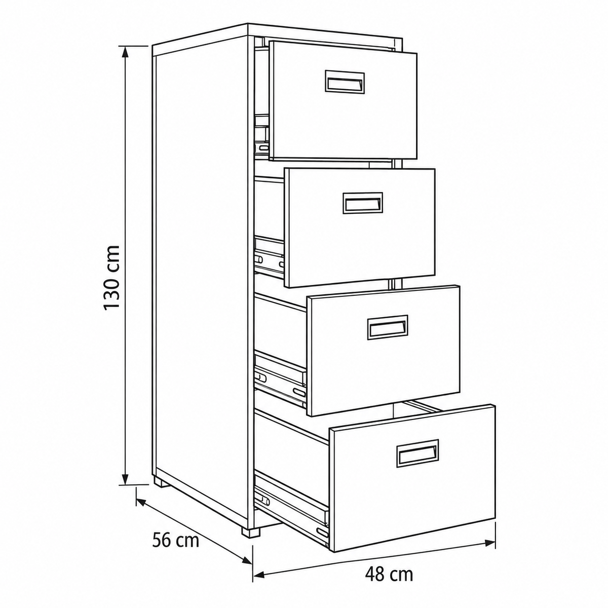 Unit Drawer – 4 Drawers – 48 × 56 × 130 cm – AZ10110