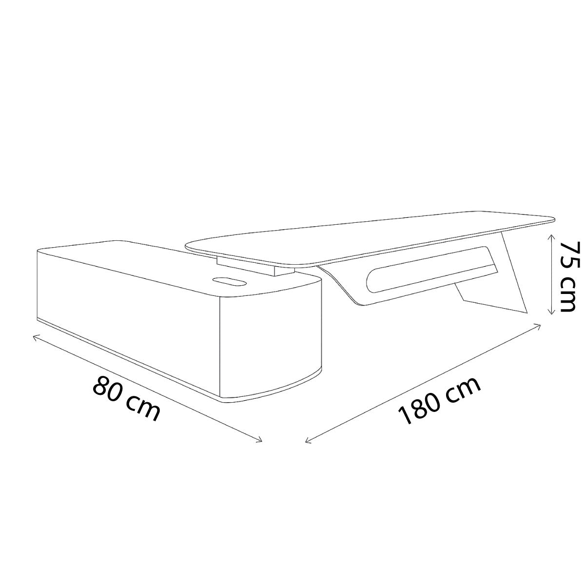 Desk 180 x 80x 75 - Wooden - AZ1286