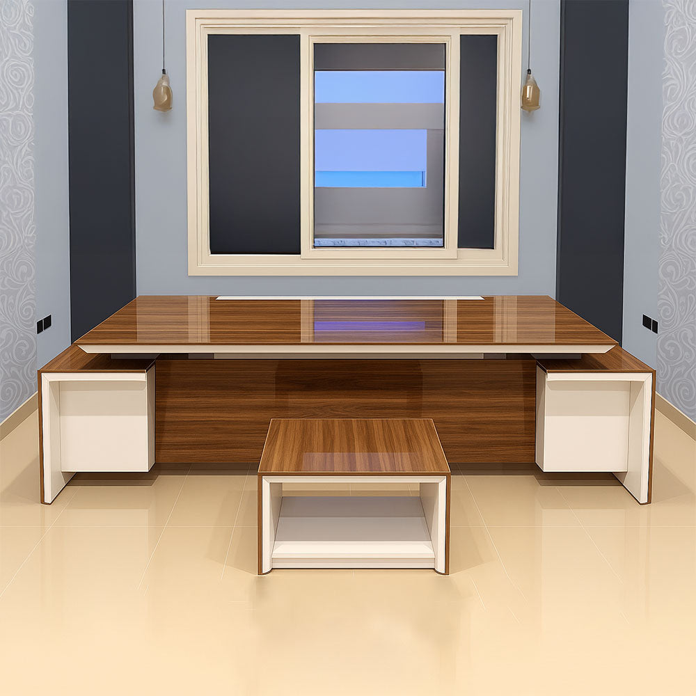 Desk 75*160*80 CM - Wooden and White - AZ120108
