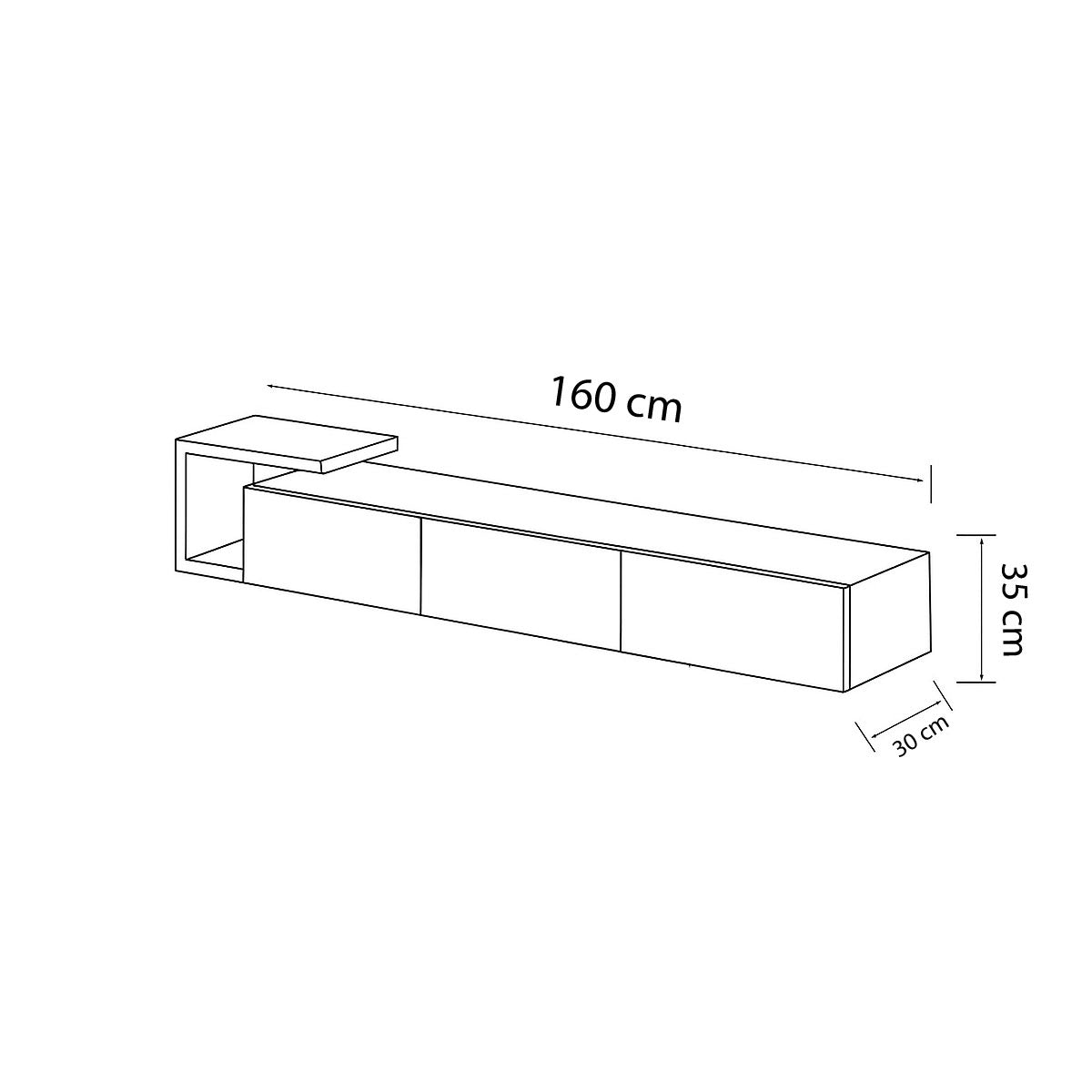 TV Table, 160 × 30 × 35 cm - MOD - AZ30010