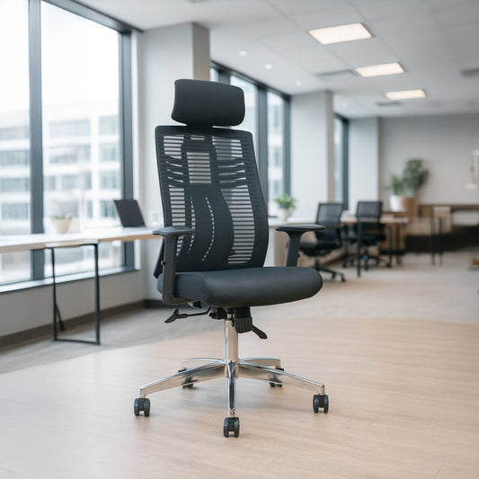 كرسي مكتب بظهر عالى 124 × 56 × 69 سم - أسود