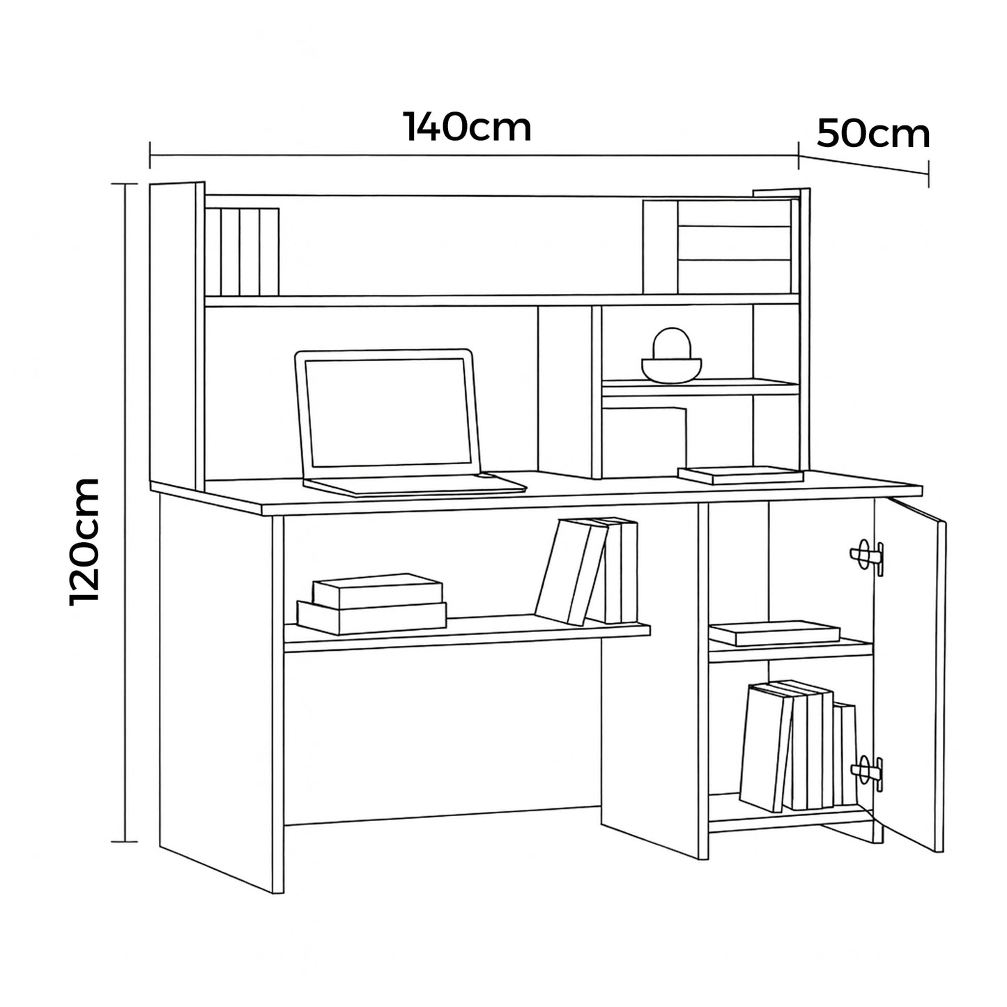 Desk 140 x 50 x 120 cm - White - AZ1061