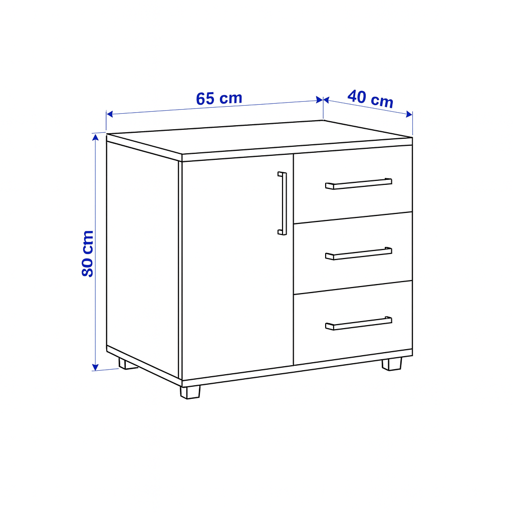 Unit drawer, 80 x 40 x 65 cm - Wooden - AZ1112480