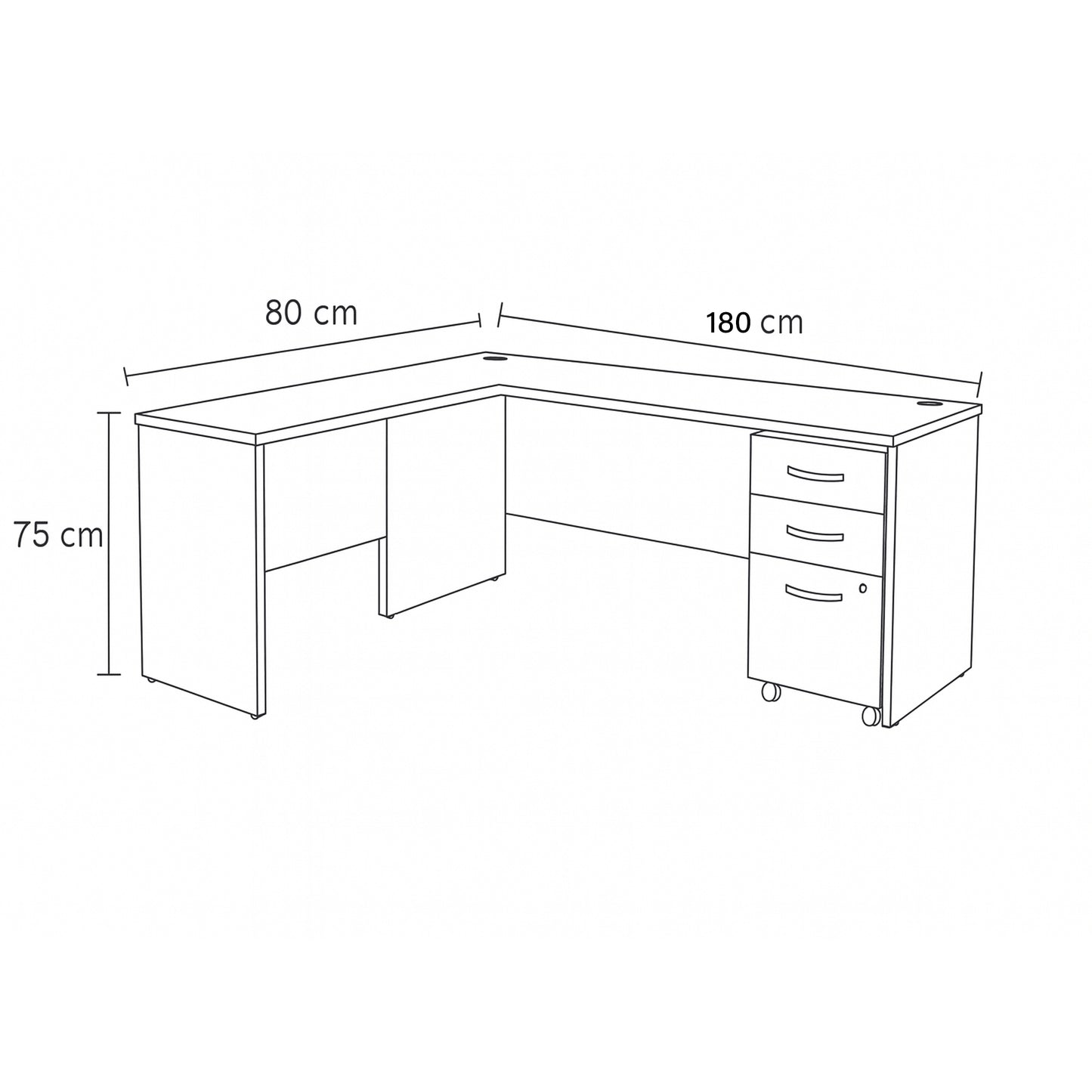 مكتب 180×80×75 سم – بني – AZ11127