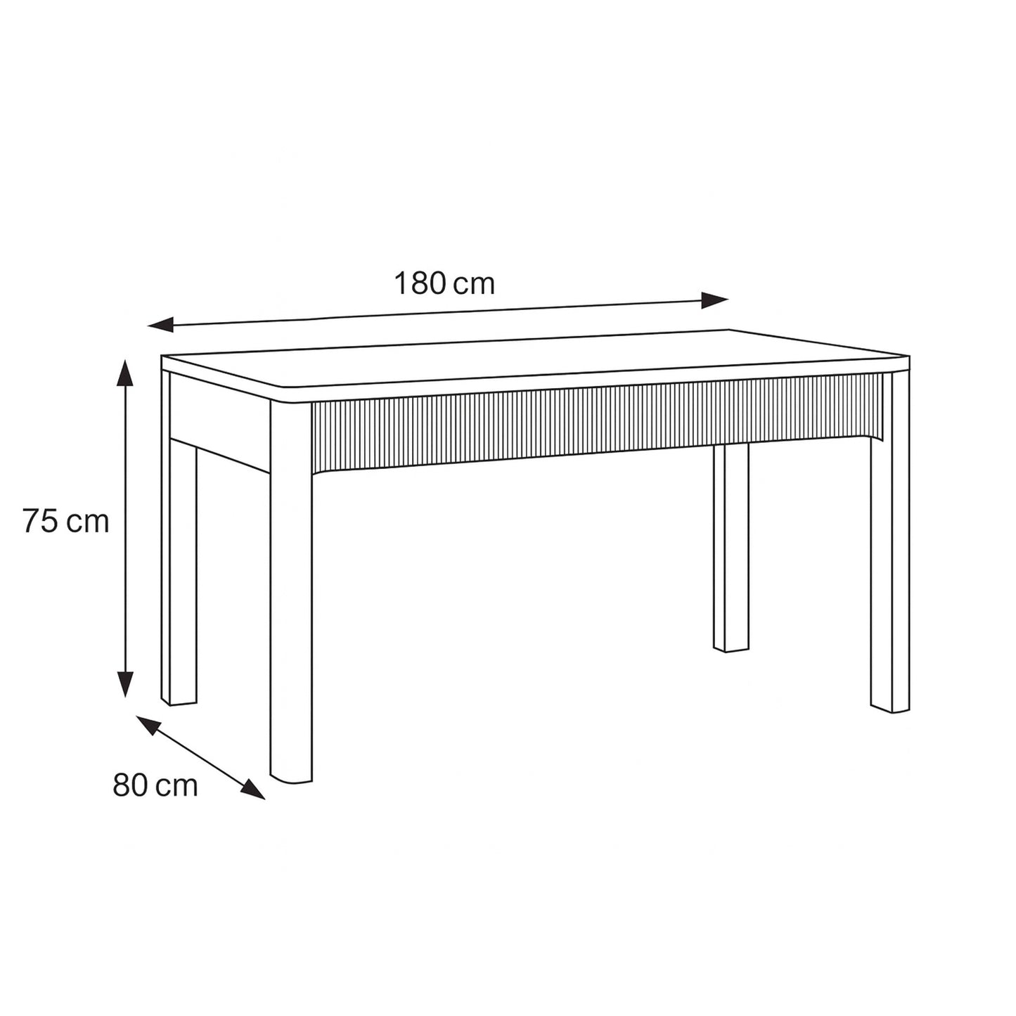 مكتب 180 × 80 × 75 سم - بني - AZ11134