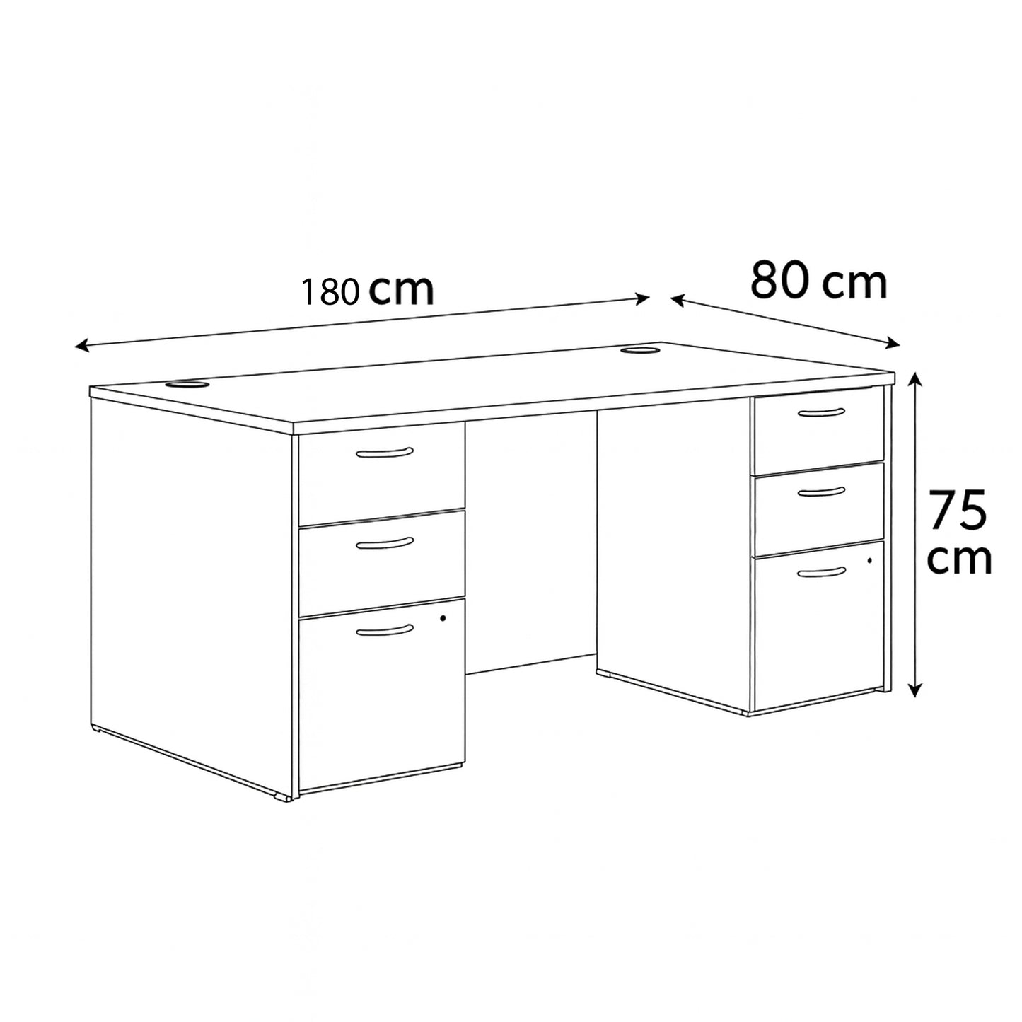 مكتب 180×80×75 سم – بني – AZ11144