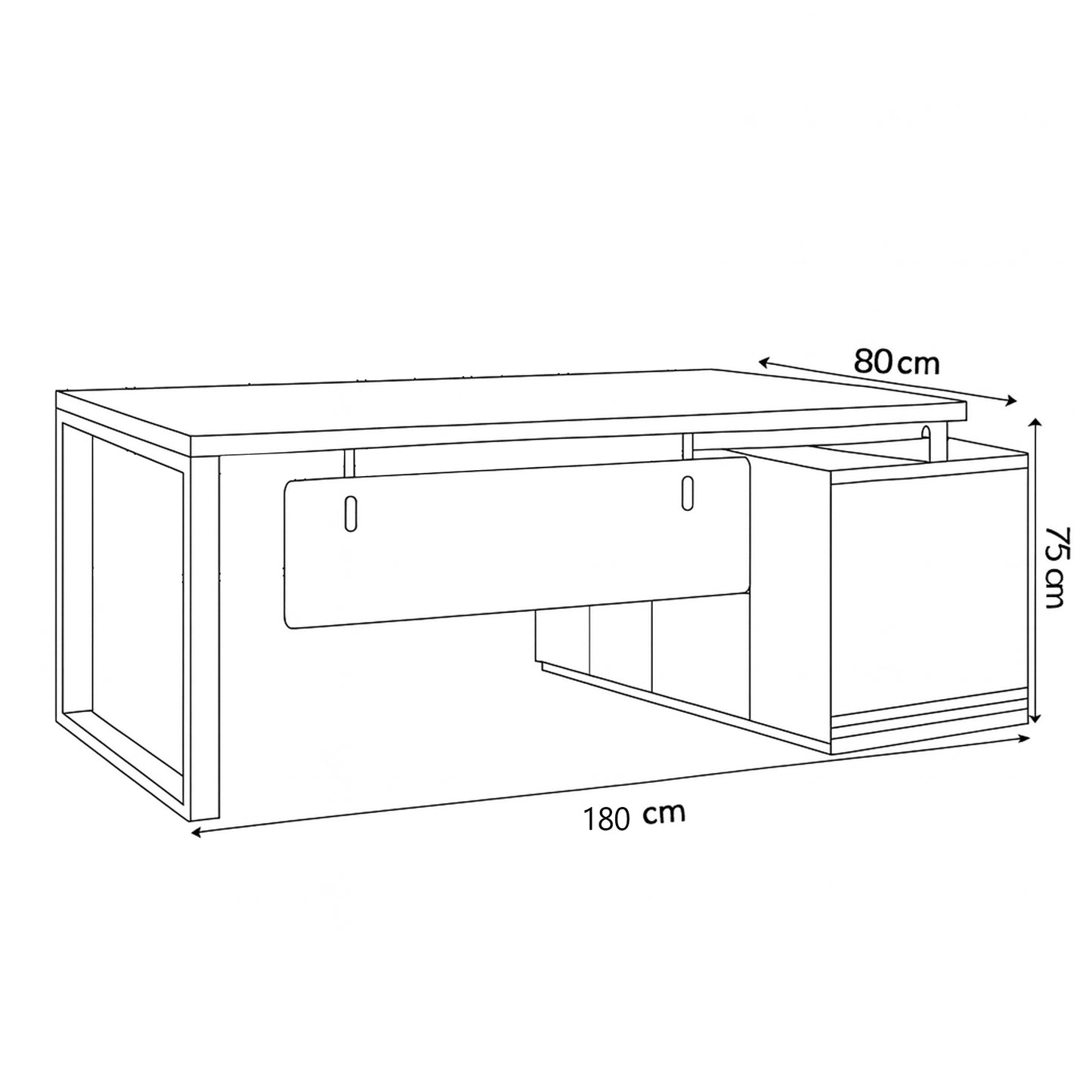 Desk 75*180*80 CM - Brown - AZ120101