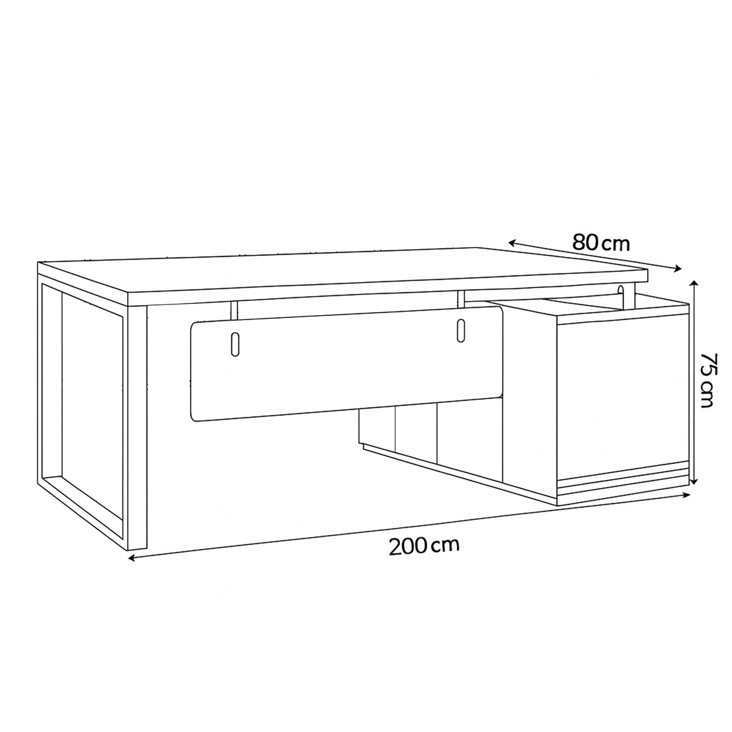 Desk 75*200*80 CM - Brown - AZ120102