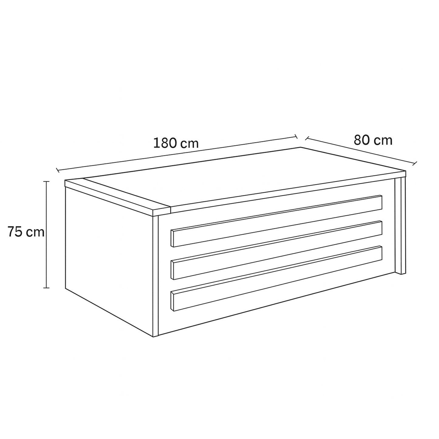 Desk 180*80*75 CM - Wooden and White - AZ120107