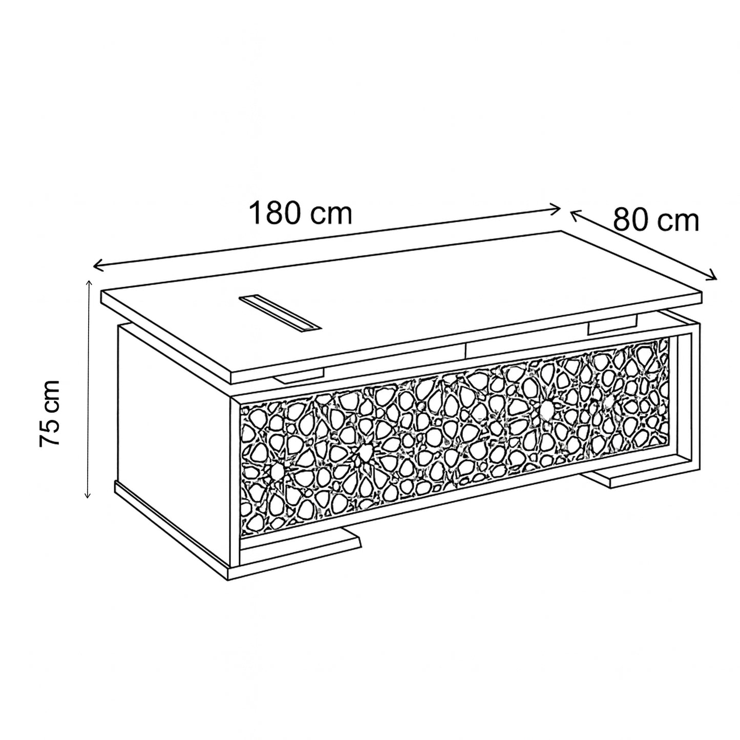 مكتب 75×180×80 سم - بني - AZ120121