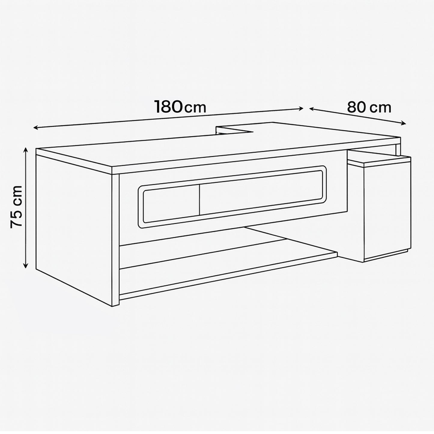 Manager's Desk 75*180*80 CM - Wooden - AZ12044