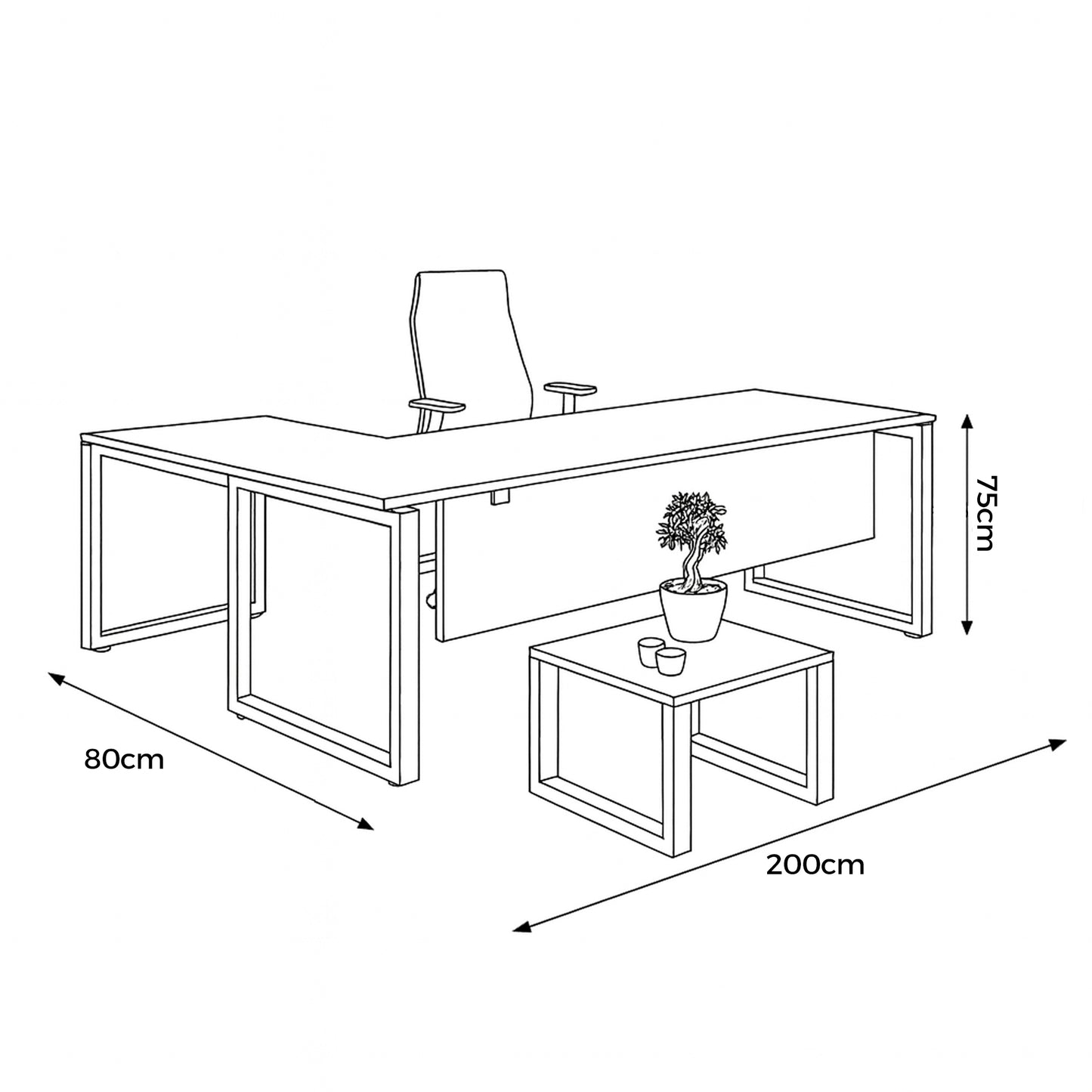 Manager's Desk 75*200*80 CM - Wooden - AZ12048
