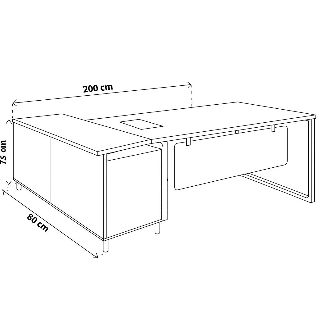 Manager's Desk 75*200*80 CM - Wooden - AZ12052