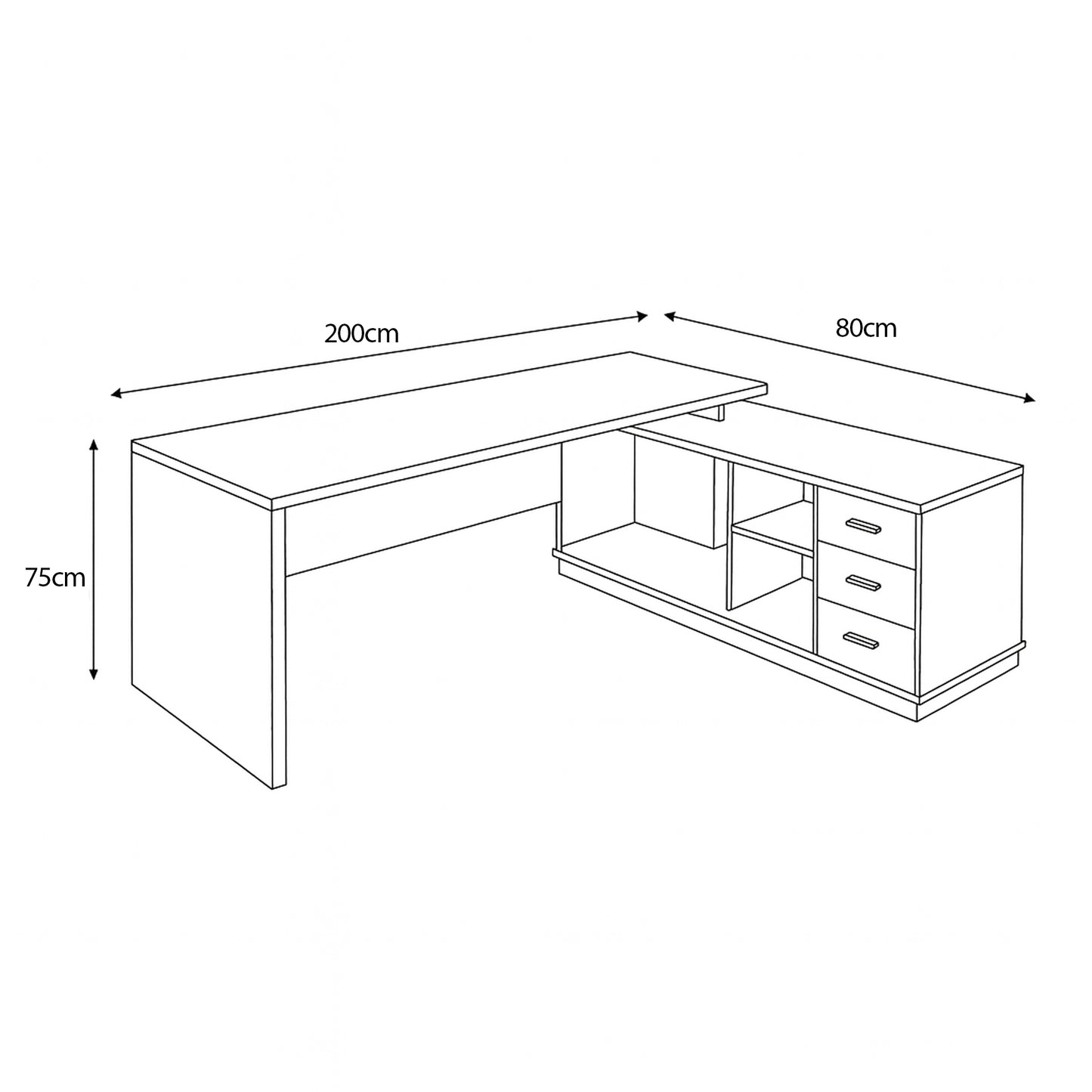 Manager's Desk 75*200*80 CM - Wooden - AZ120550