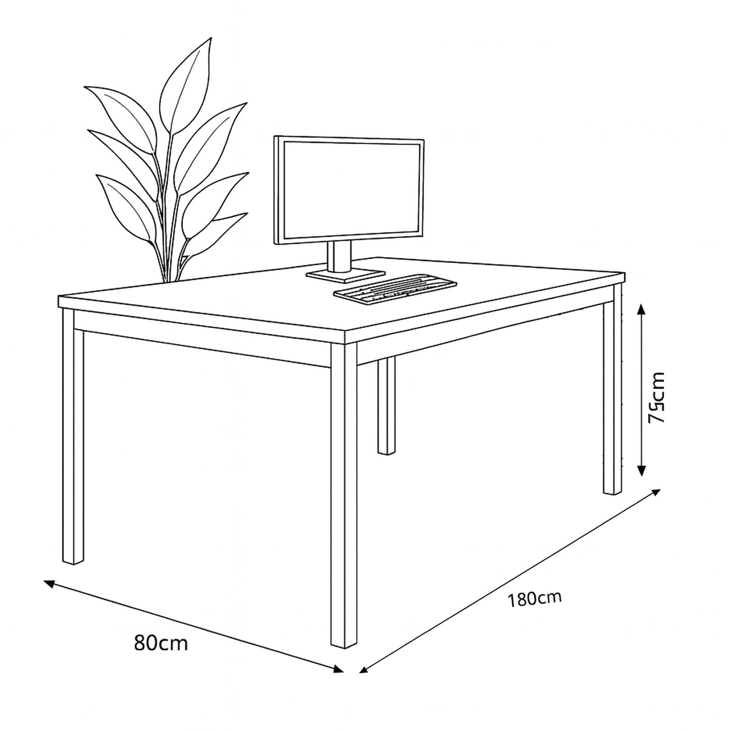 Manager's Desk 180*80*75 CM - White - AZ12057