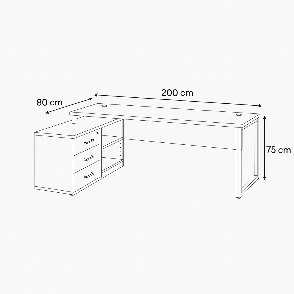 Manager's Desk 200*80*75 CM - Wooden - AZ12062