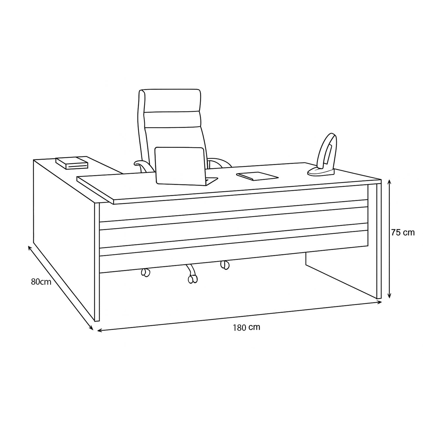 Manager's Desk 75*180*80 CM - Wooden - AZ12066