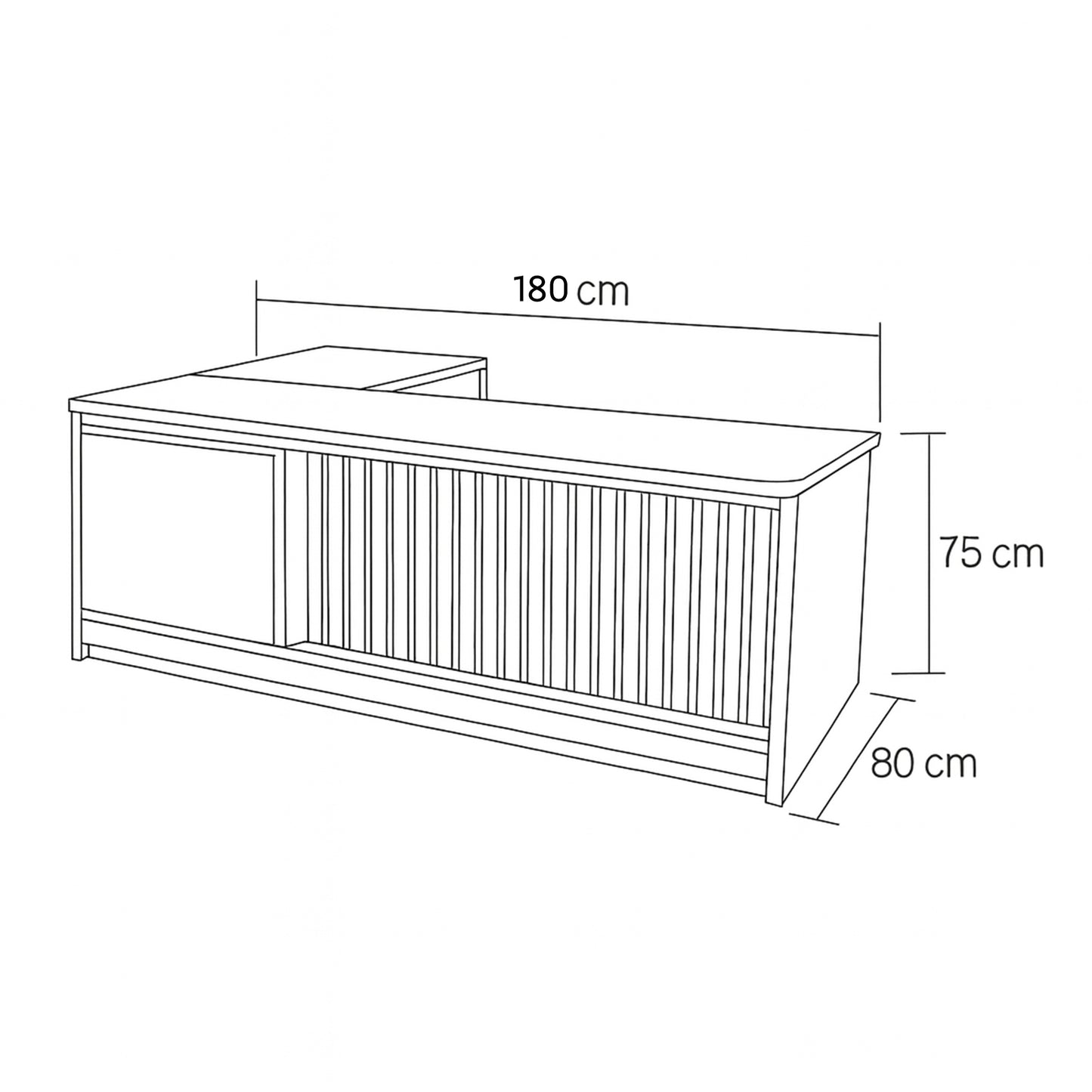 Desk 180*80*75 CM - Wooden and Black - AZ12075