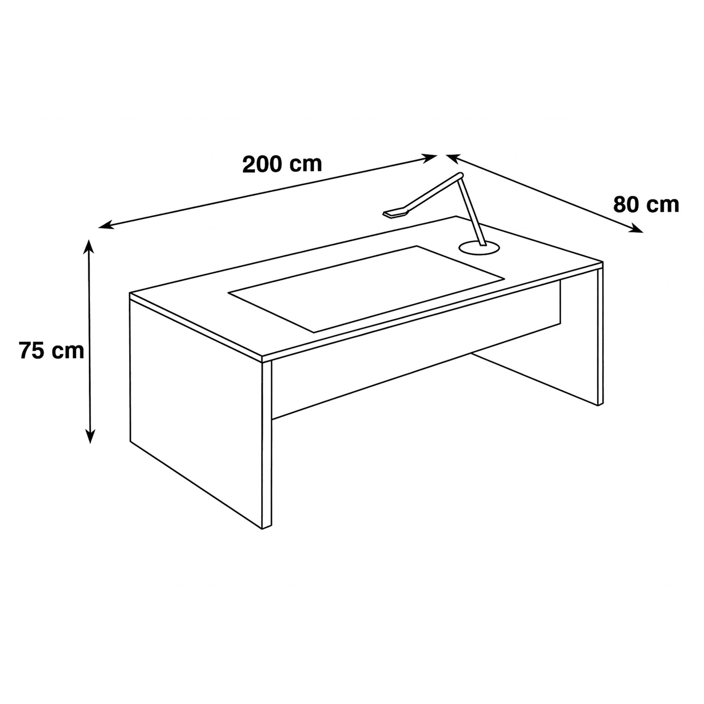 Desk 75*200*80 CM - Brown - AZ12099
