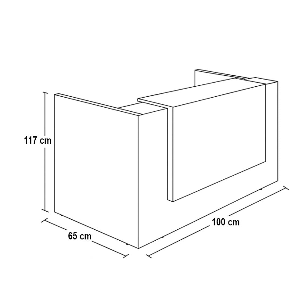 كاونتر 100×65×117 سم – أبيض وأسود – AZ12111
