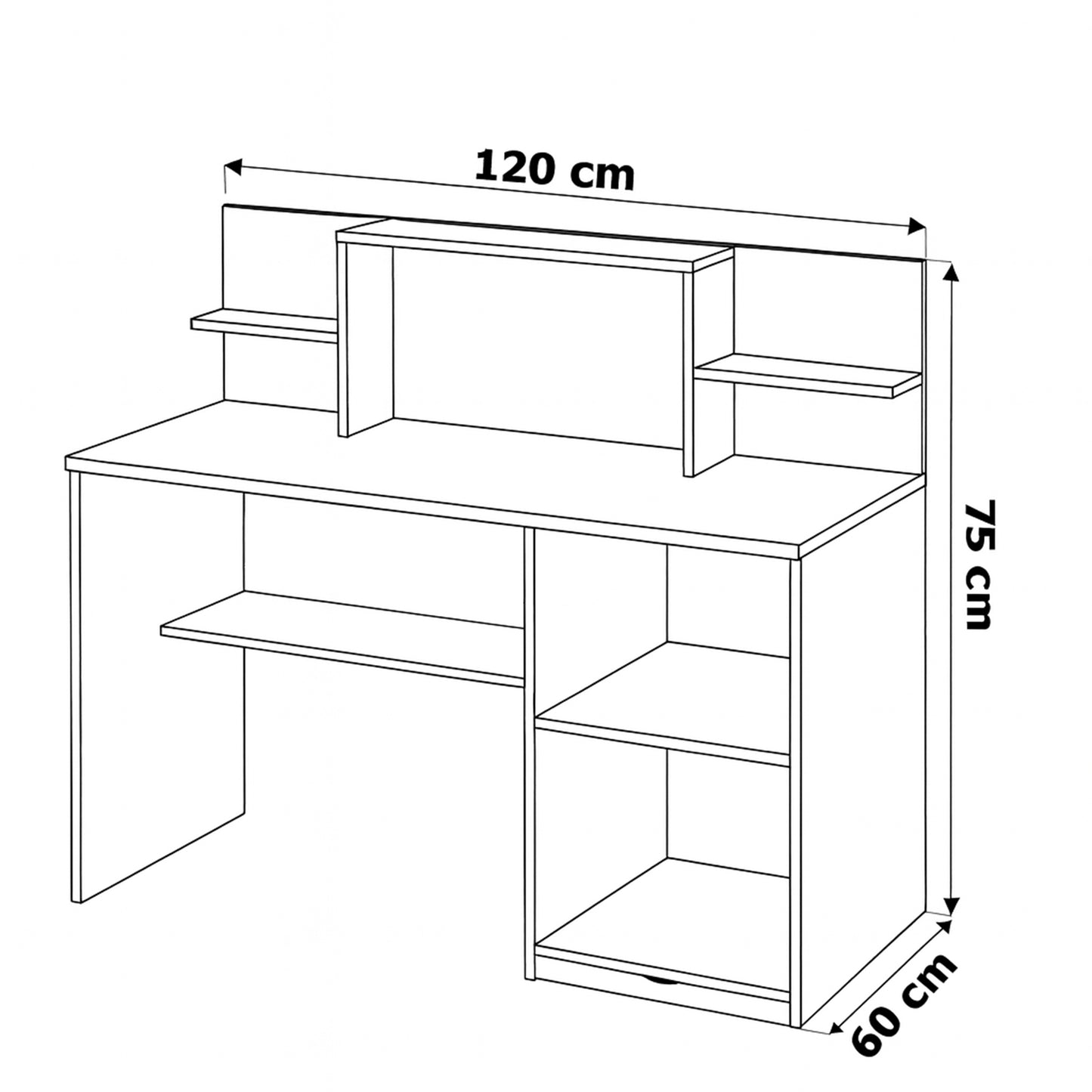 Desk 120*60*75 CM - wooden and green - AZ1242
