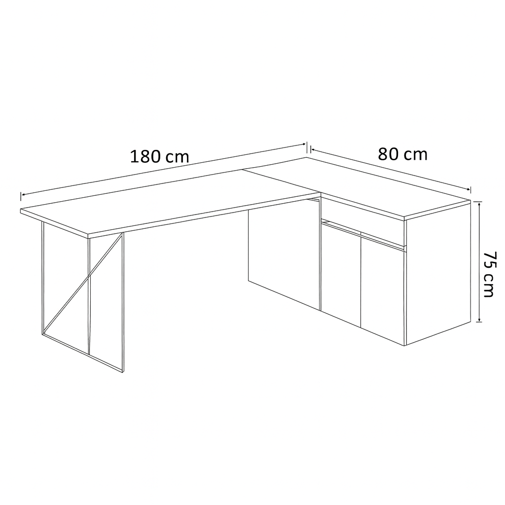 Desk 180*80*75 CM - wooden - AZ1245