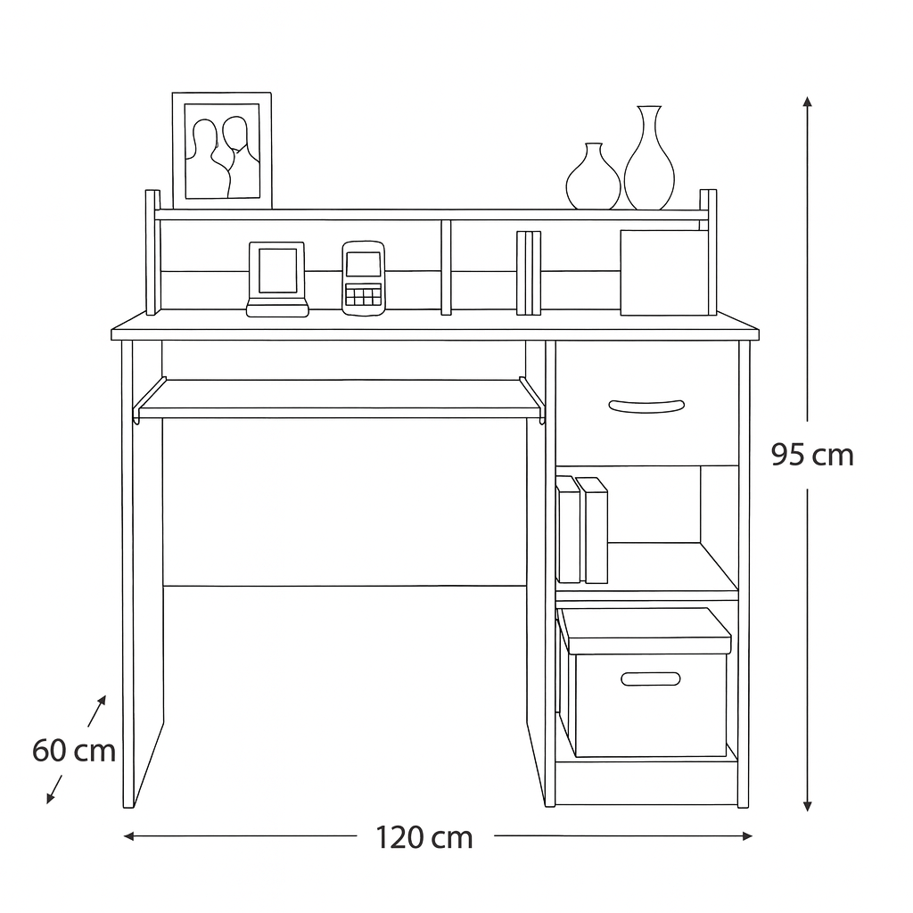 Desk 120 x 60 x 95CM -white - AZ1257