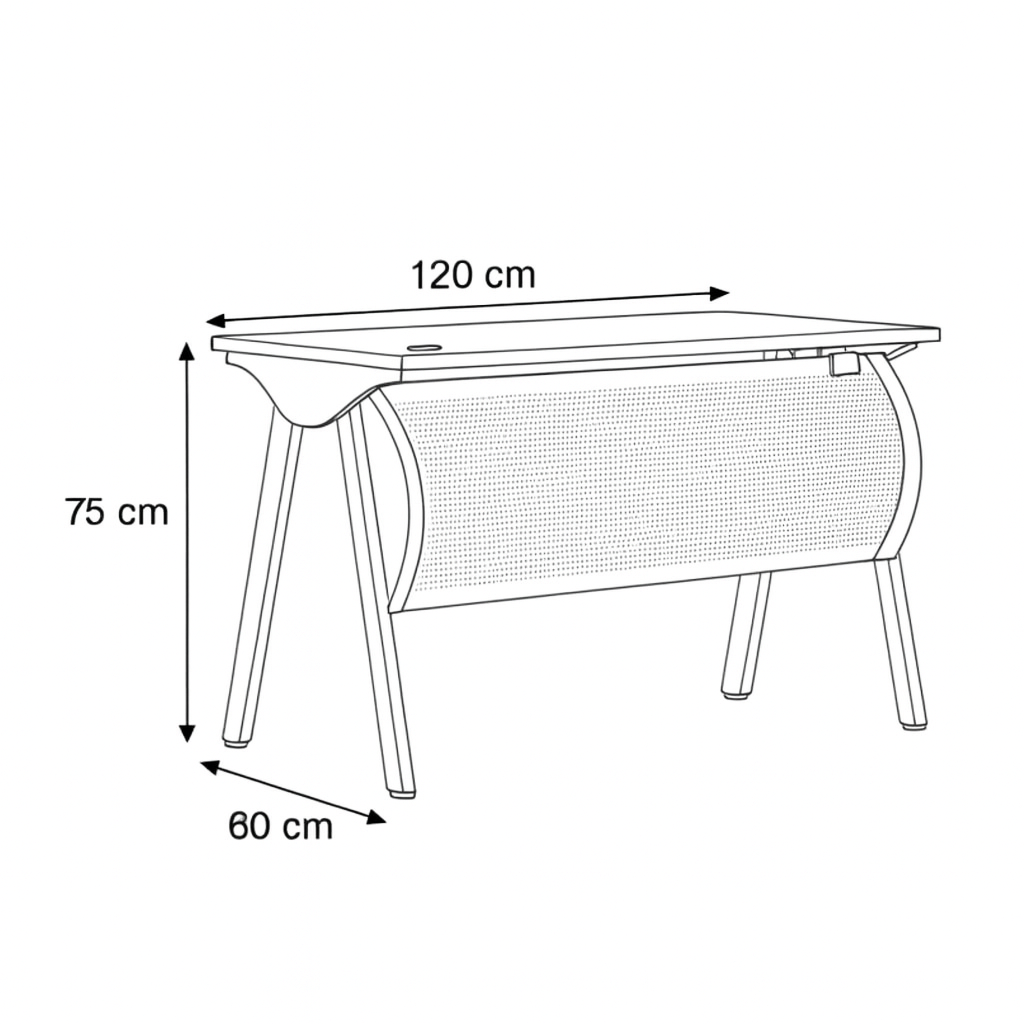 desk 120*60*75 CM -black and white - AZ1263