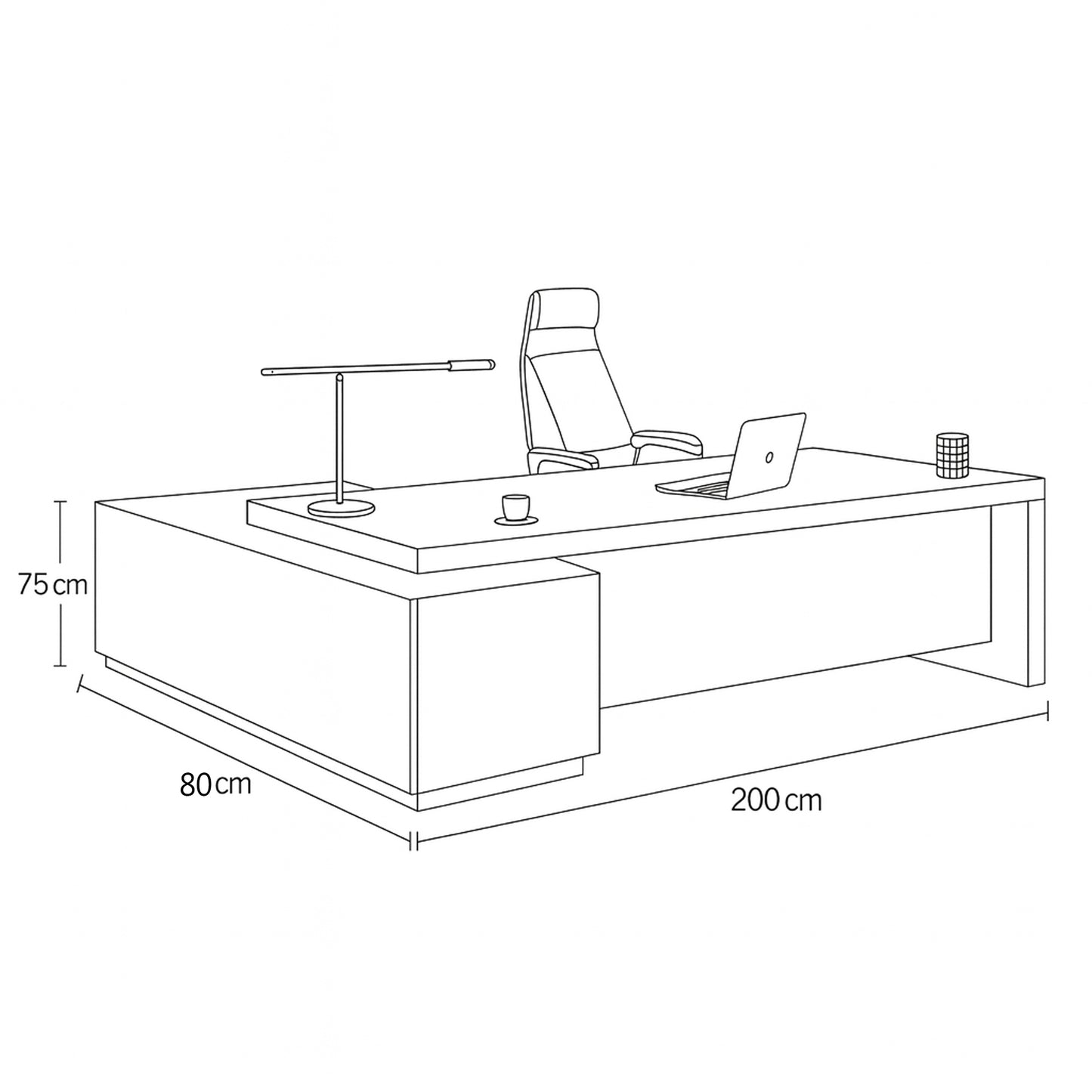 Manager's desk 200*80*75 CM - wooden - AZ1265
