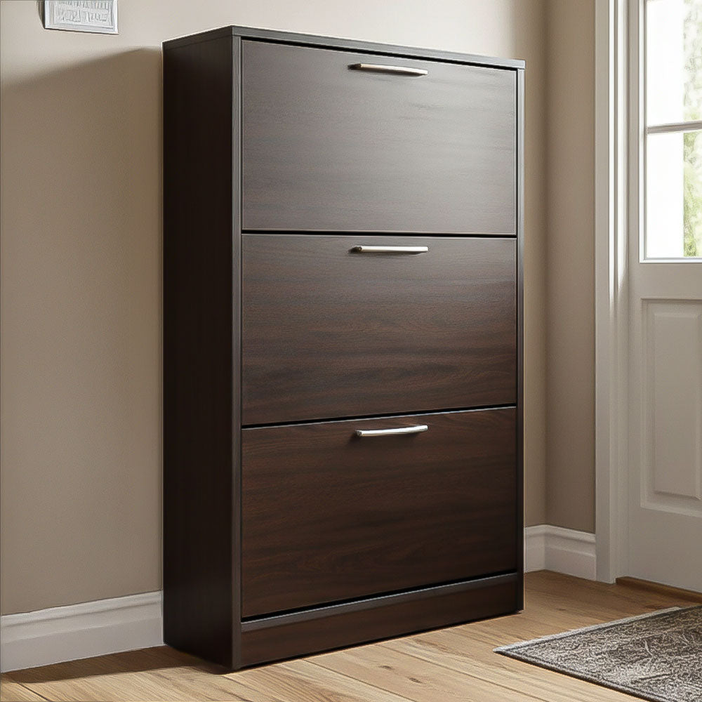 Shoe Cabinet, 70 × 35 × 110 cm - Brown - AZ40034