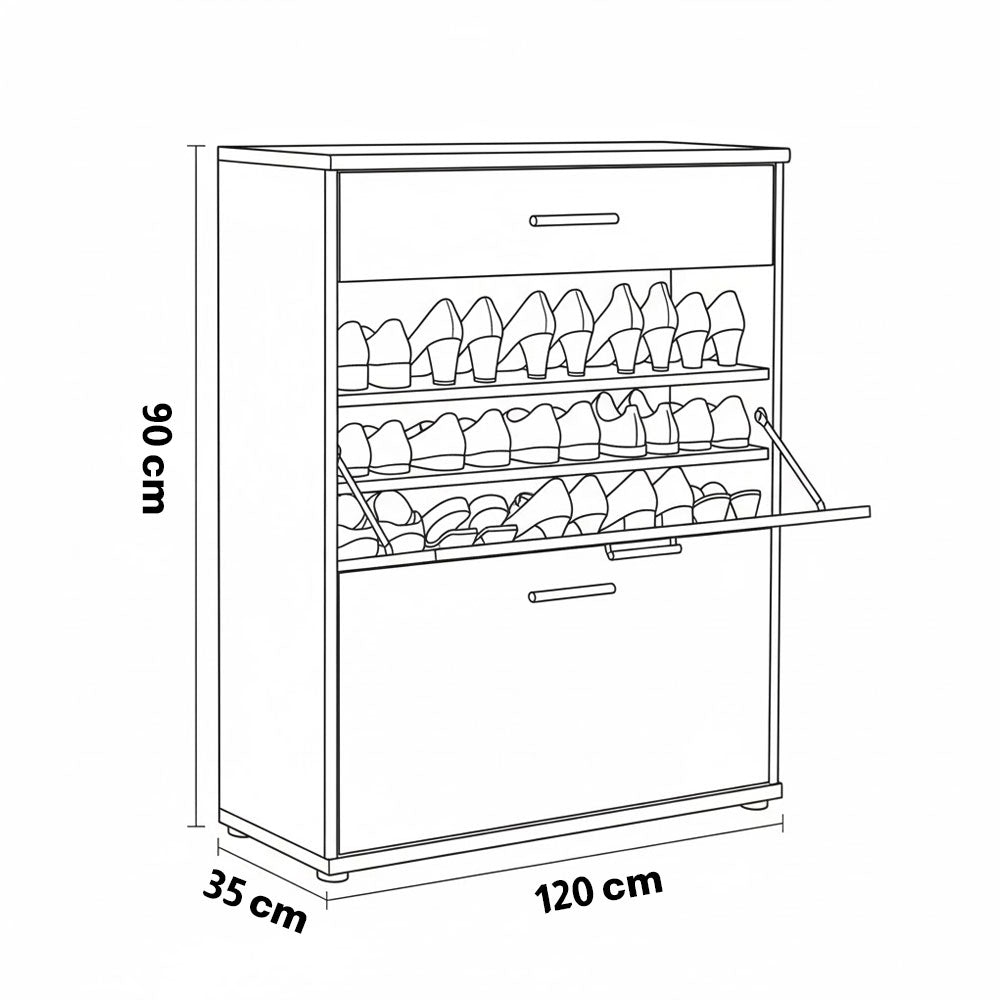 جزامة، 120 × 35 × 90 سم - أبيض - AZ40057