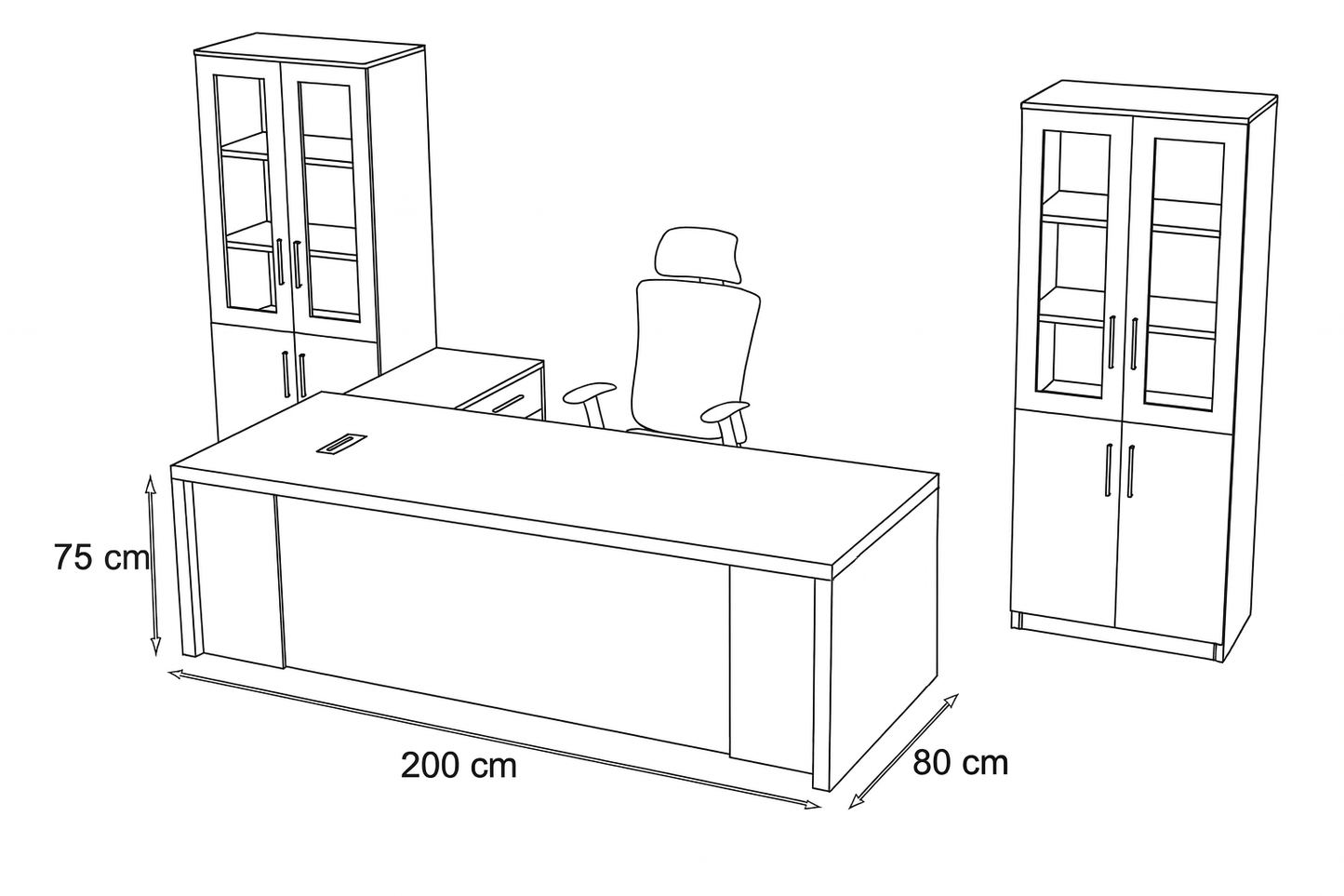 Desk 200 x 80 x 75 cm - Brown - AZ50004