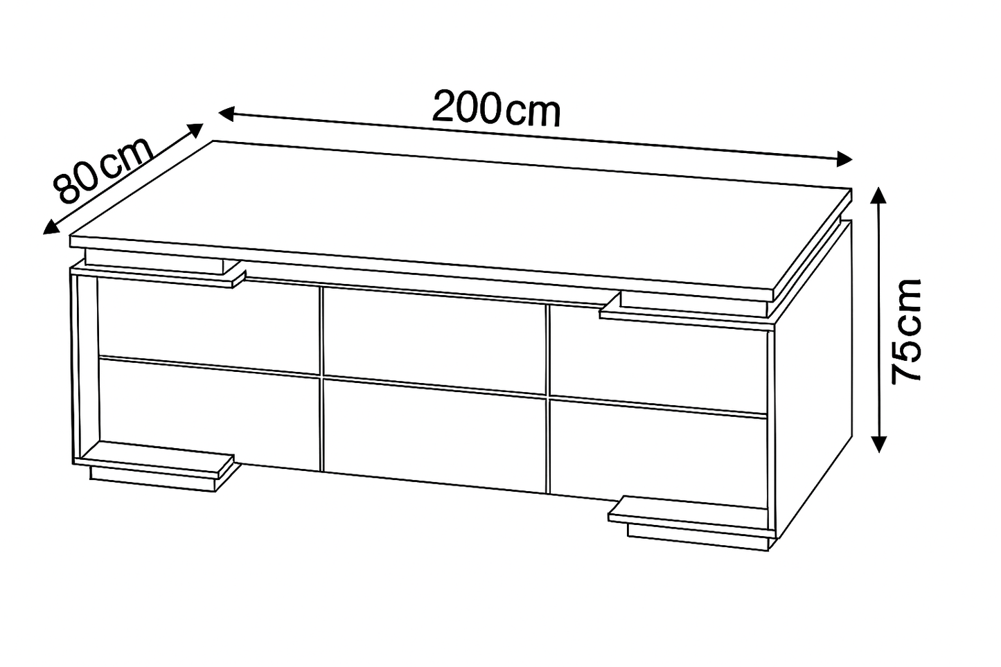 مكتب 200×80×75 سم - بني - AZ50005