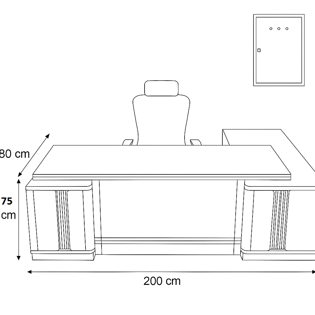 مكتب 200×80×75 سم - بني وأبيض - AZ50006