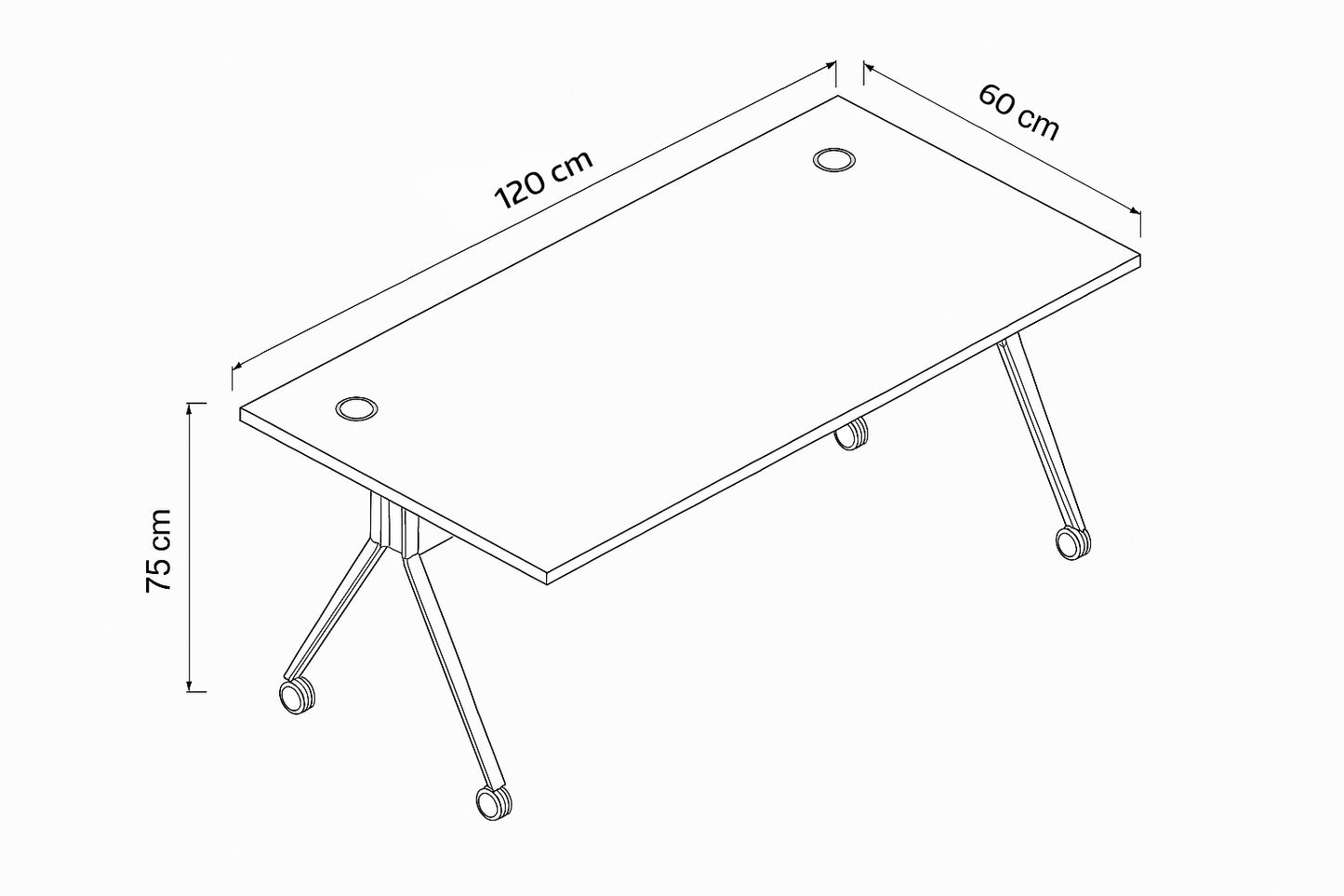مكتب 120×60×75 سم + شاسيه معدني – خشبي – AZ50008