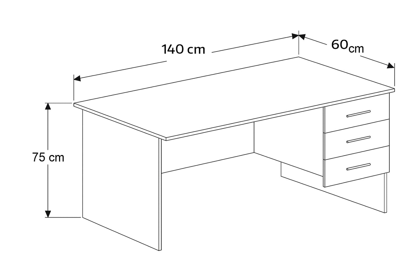 مكتب 140×60×75 سم - بني - AZ50009
