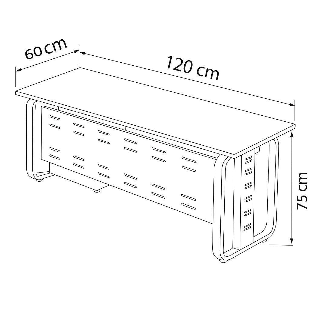 مكتب 120 × 60 × 75 سم - خشبي وأسود - AZ50011